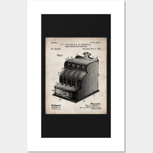 Cash Register Patent - Entrepreneur Office Decor Art - Antique Posters and Art